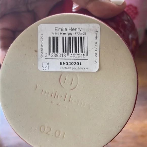 Emile Henry salt pig Red Ceramic Bowl - Picture 2 of 3